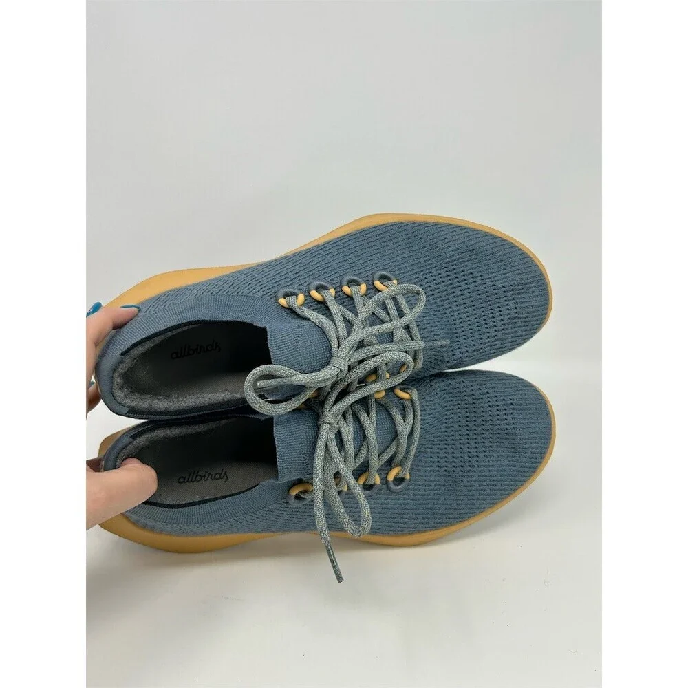 Allbirds Tree Dasher 2 Unisex Lace-Up Running Shoes Blue Teal Tan Sole Size 13